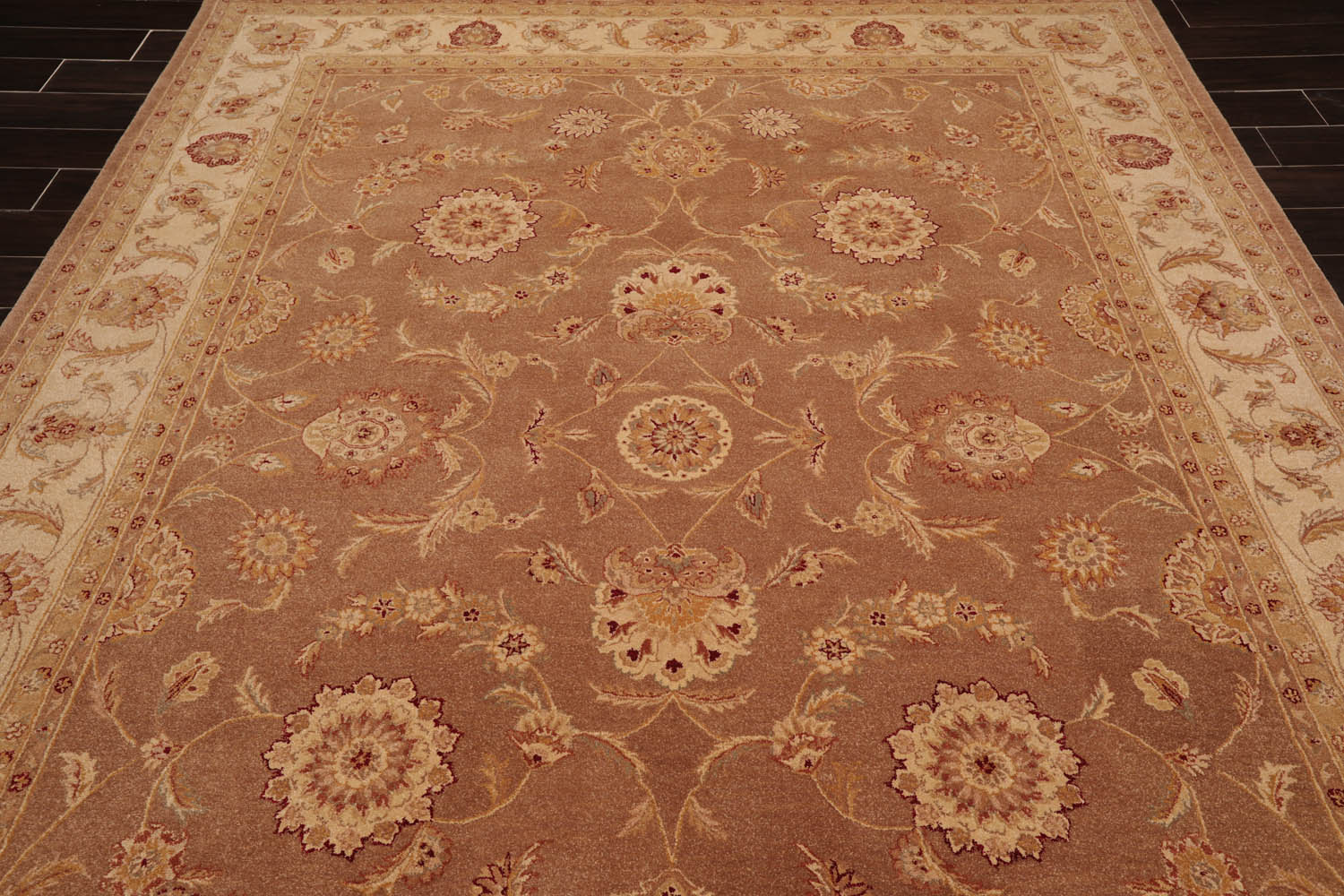 8x10 Brown, Beige, Burgundy Color Hand Tufted All-Over 100% Wool Traditional Oriental Rug