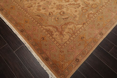8x10 Beige, Gold, Moss Color Hand Knotted All-Over 100% Wool Traditional-Persian/Oriental Oriental Rug