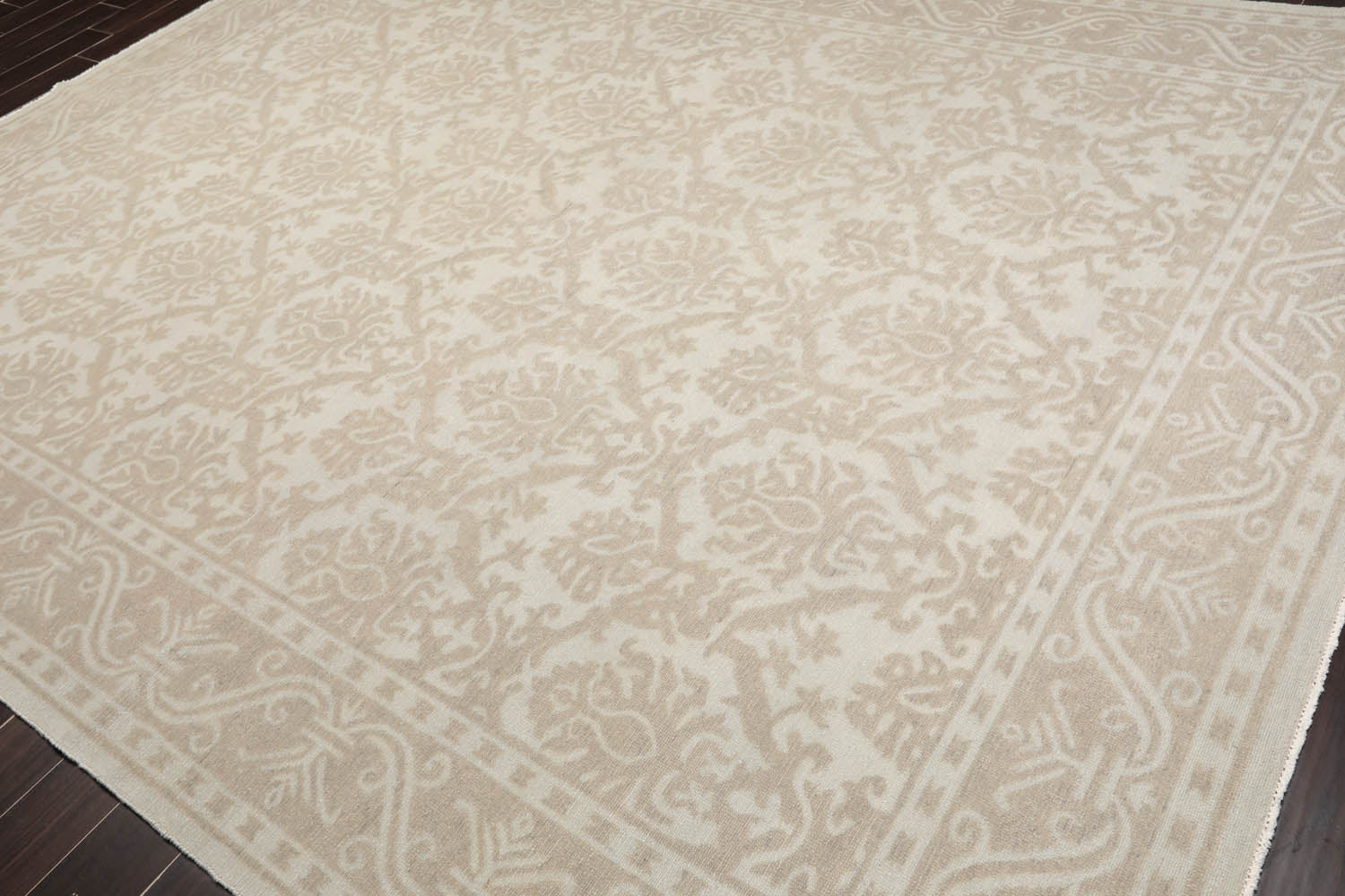 9x12 Gray, Taupe, Color Hand Knotted Afghan Oushak 100% Wool Traditional-Persian/Oriental Oriental Rug