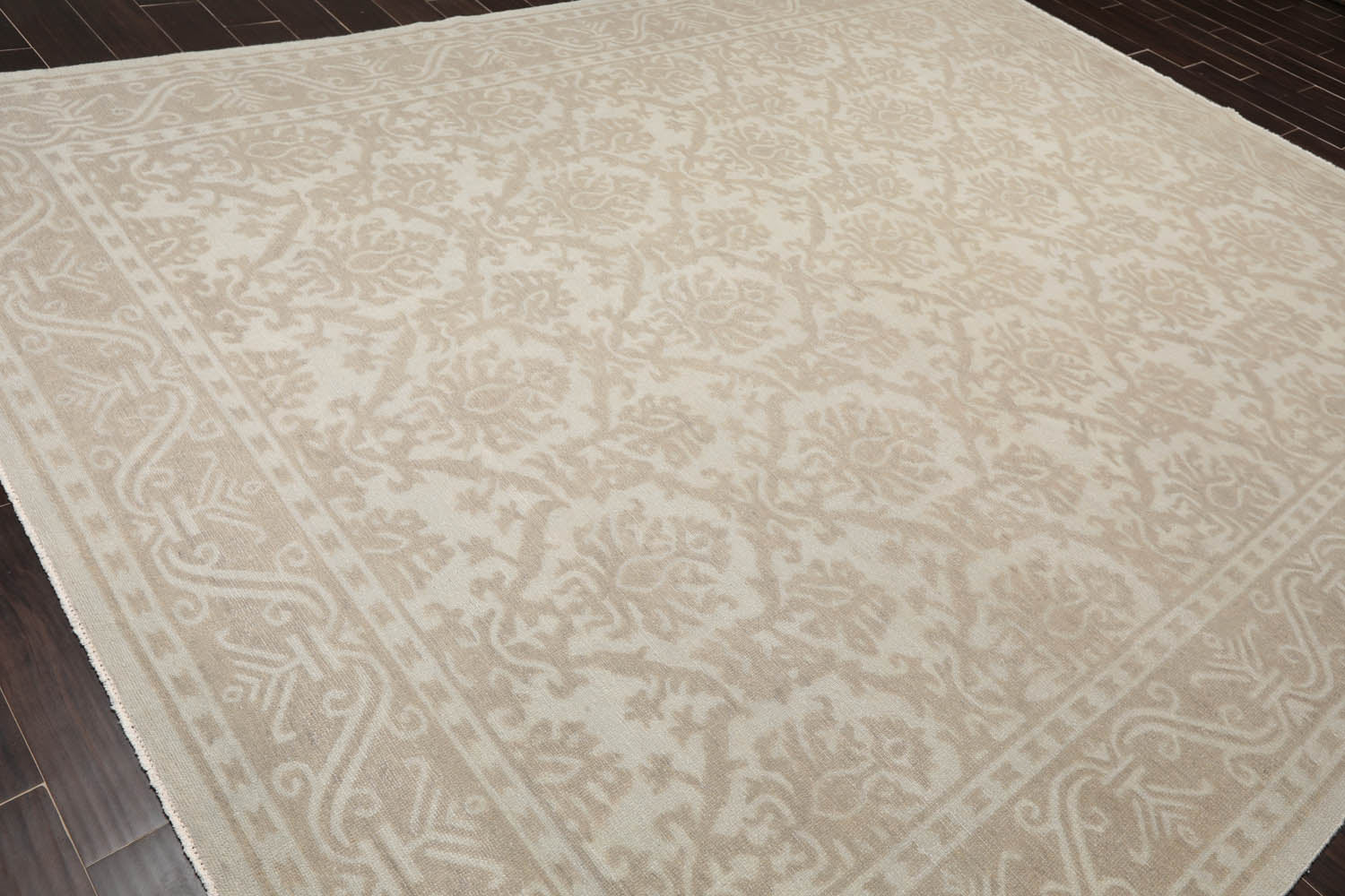 9x12 Gray, Taupe, Color Hand Knotted Afghan Oushak 100% Wool Traditional-Persian/Oriental Oriental Rug