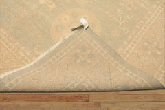 8x10 Mint, Tan, Beige Color Hand Knotted Khotan Wool Transitional Oriental Rug