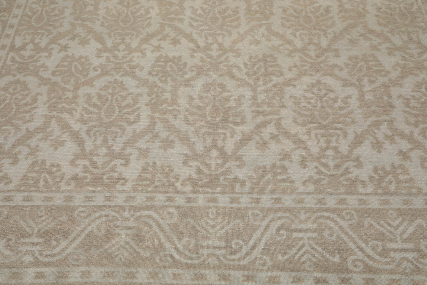 9x12 Gray, Taupe, Color Hand Knotted Afghan Oushak 100% Wool Traditional-Persian/Oriental Oriental Rug