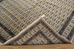 8x11 Ivory, Navy, Brown Color Hand Knotted Serabend Wool Traditional Oriental Rug