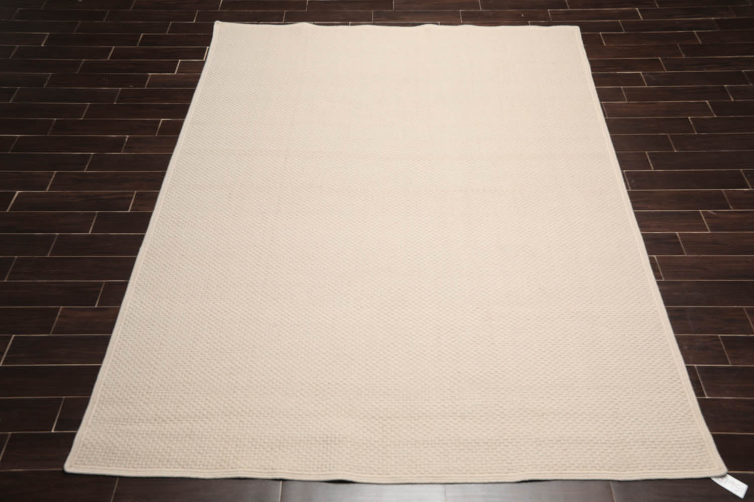 8x10 Oatmeal, , Color Hand Braided All-Over 100% Wool Braided Oriental Rug