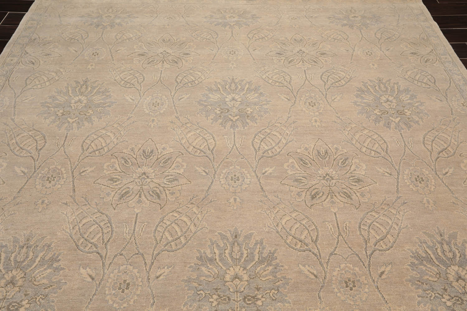 8x10 Gray, Beige, Color Hand Knotted All-Over 100% Wool Transitional Oriental Rug