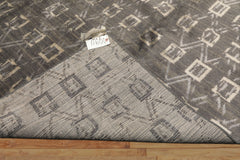 8x10 Tone on Tone Gray, , Color Hand Loomed Indo Tibetan Wool & Bamboo Silk Modern & Contemporay Oriental Rug