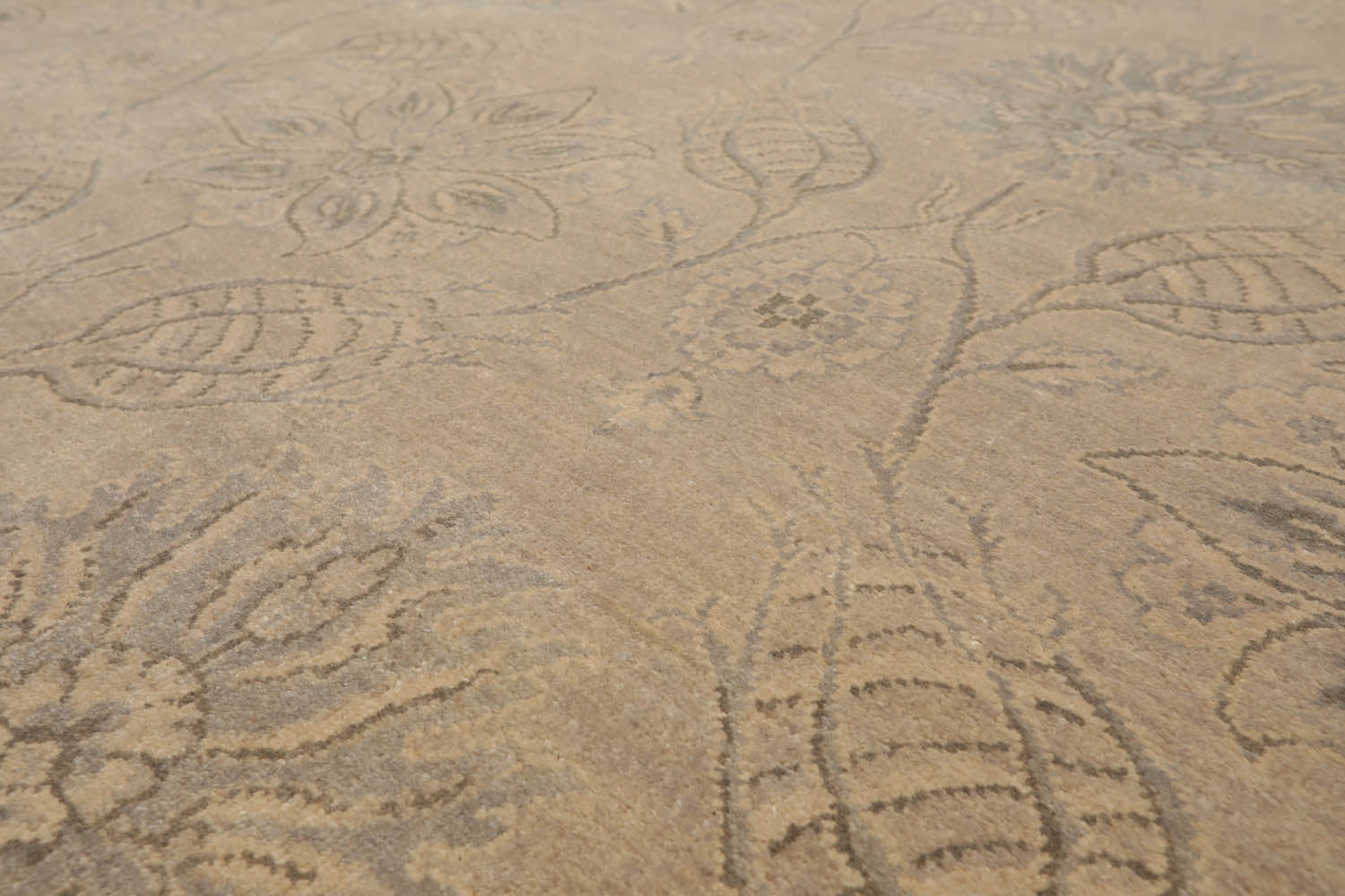 8x10 Gray, Beige, Color Hand Knotted All-Over 100% Wool Transitional Oriental Rug