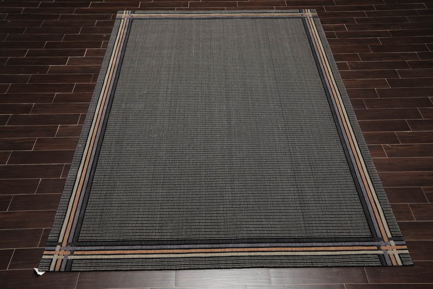 8x10 Black, Gray, Brown Color Machine Made All-Over 100% Wool Modern Oriental Rug