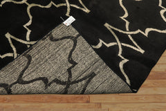 8x10 Black, Ivory, Color Hand Loomed Indo Tibetan Wool Modern & Contemporay Oriental Rug