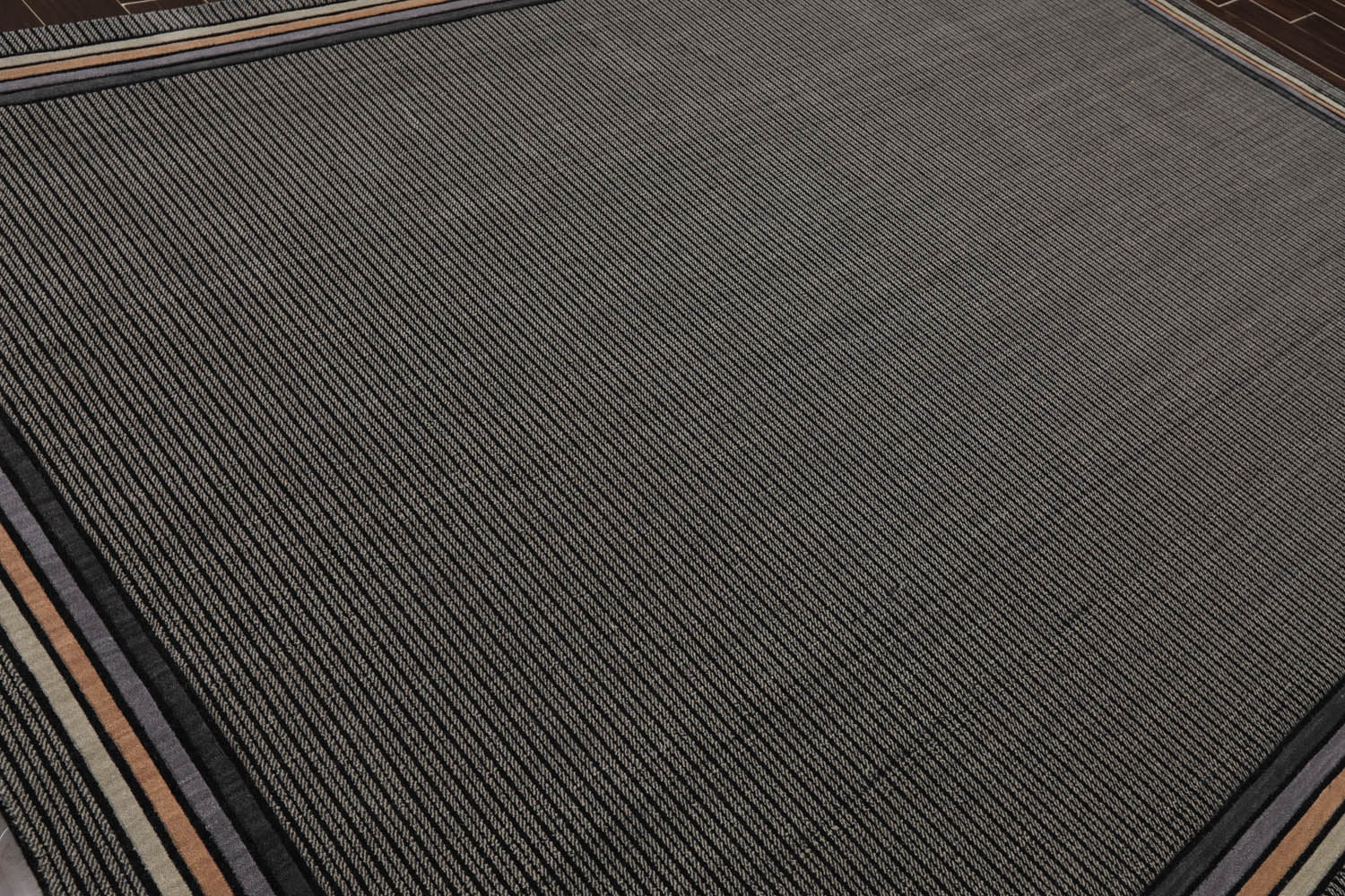 8x10 Black, Gray, Brown Color Machine Made All-Over 100% Wool Modern Oriental Rug