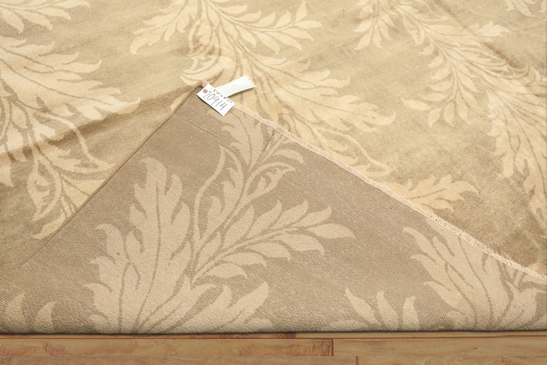 8x10 Moss, Beige, Color Hand Knotted Tibetan Wool Transitional Oriental Rug