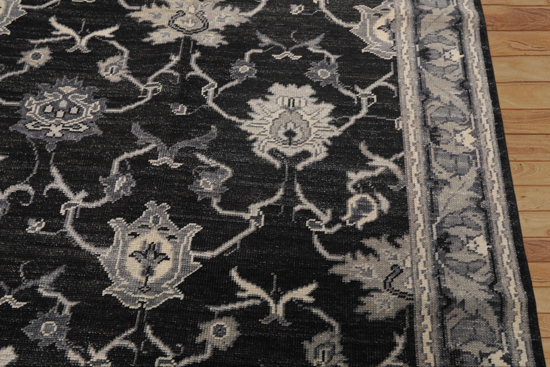 6x9 Charcoal, Gray, Graphite Color Hand Knotted Oushak Wool Traditional Oriental Rug