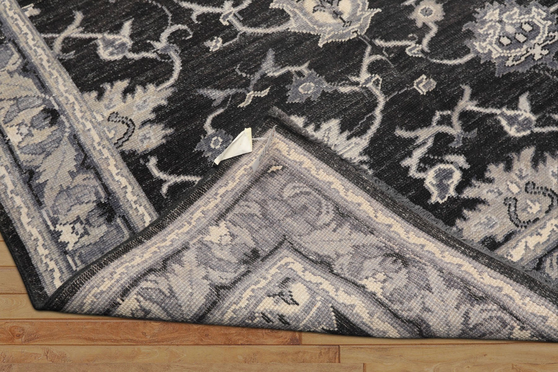 6x9 Charcoal, Gray, Graphite Color Hand Knotted Oushak Wool Traditional Oriental Rug