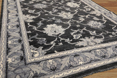 6x9 Charcoal, Gray, Graphite Color Hand Knotted Oushak Wool Traditional Oriental Rug