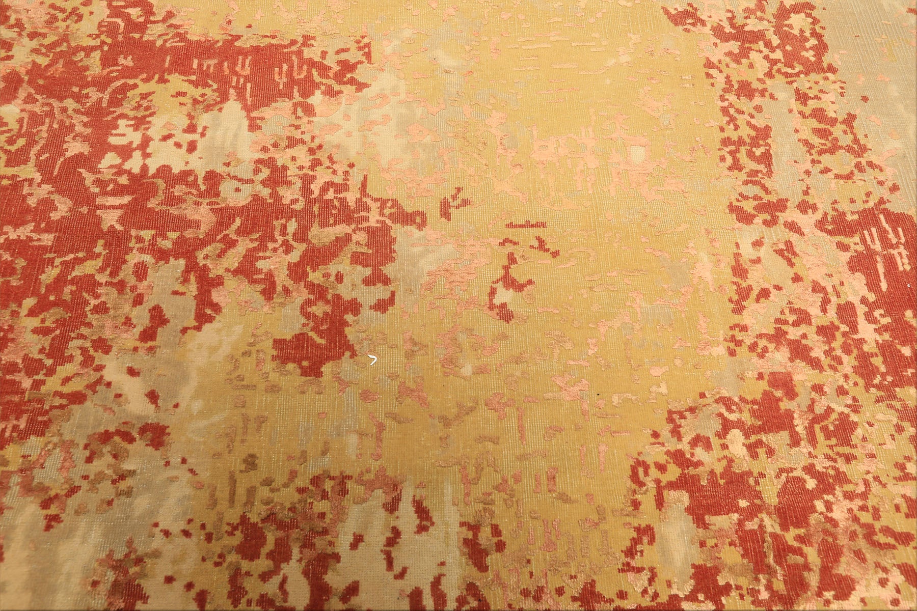 8x10 Gold, Sage, Burnt Orange Color Hand Knotted Sherpa Wool & Bamboo Silk Modern & Contemporay Oriental Rug