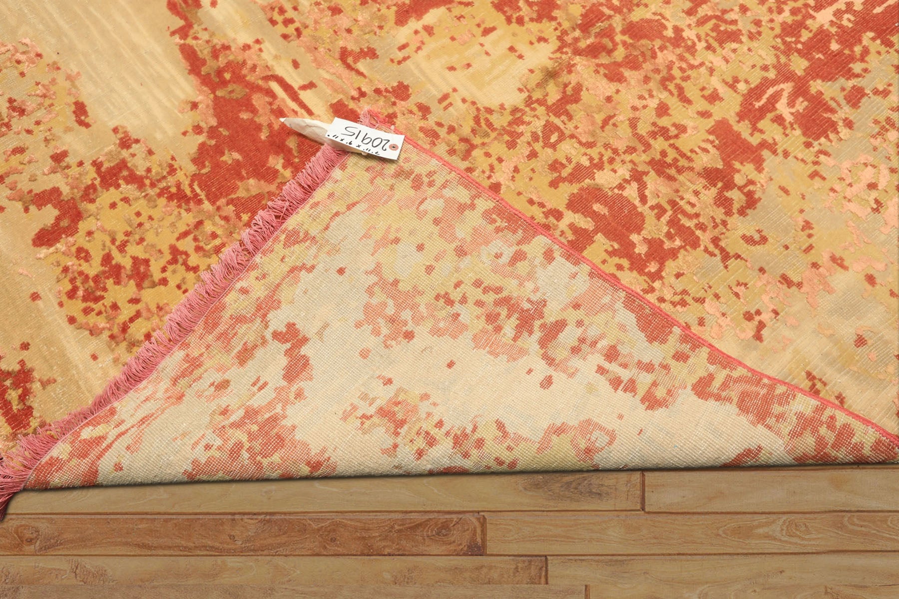 8x10 Gold, Sage, Burnt Orange Color Hand Knotted Sherpa Wool & Bamboo Silk Modern & Contemporay Oriental Rug