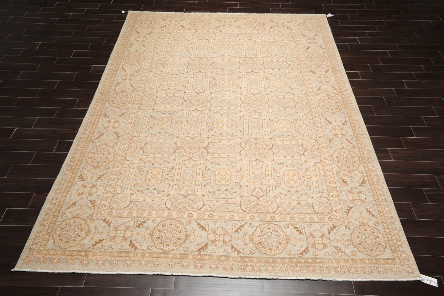 9x12 Gray, Beige, Brown Color Hand Knotted All-Over 100% Wool Traditional-Persian/Oriental Oriental Rug