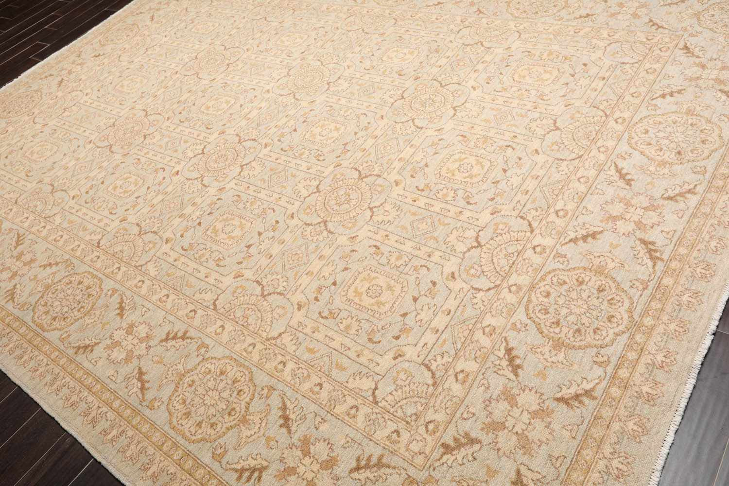9x12 Gray, Beige, Brown Color Hand Knotted All-Over 100% Wool Traditional-Persian/Oriental Oriental Rug