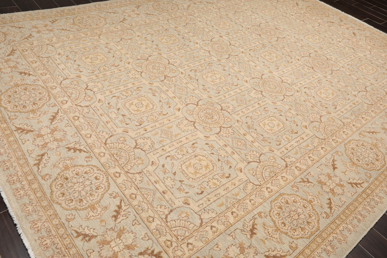 9x12 Gray, Beige, Brown Color Hand Knotted All-Over 100% Wool Traditional-Persian/Oriental Oriental Rug