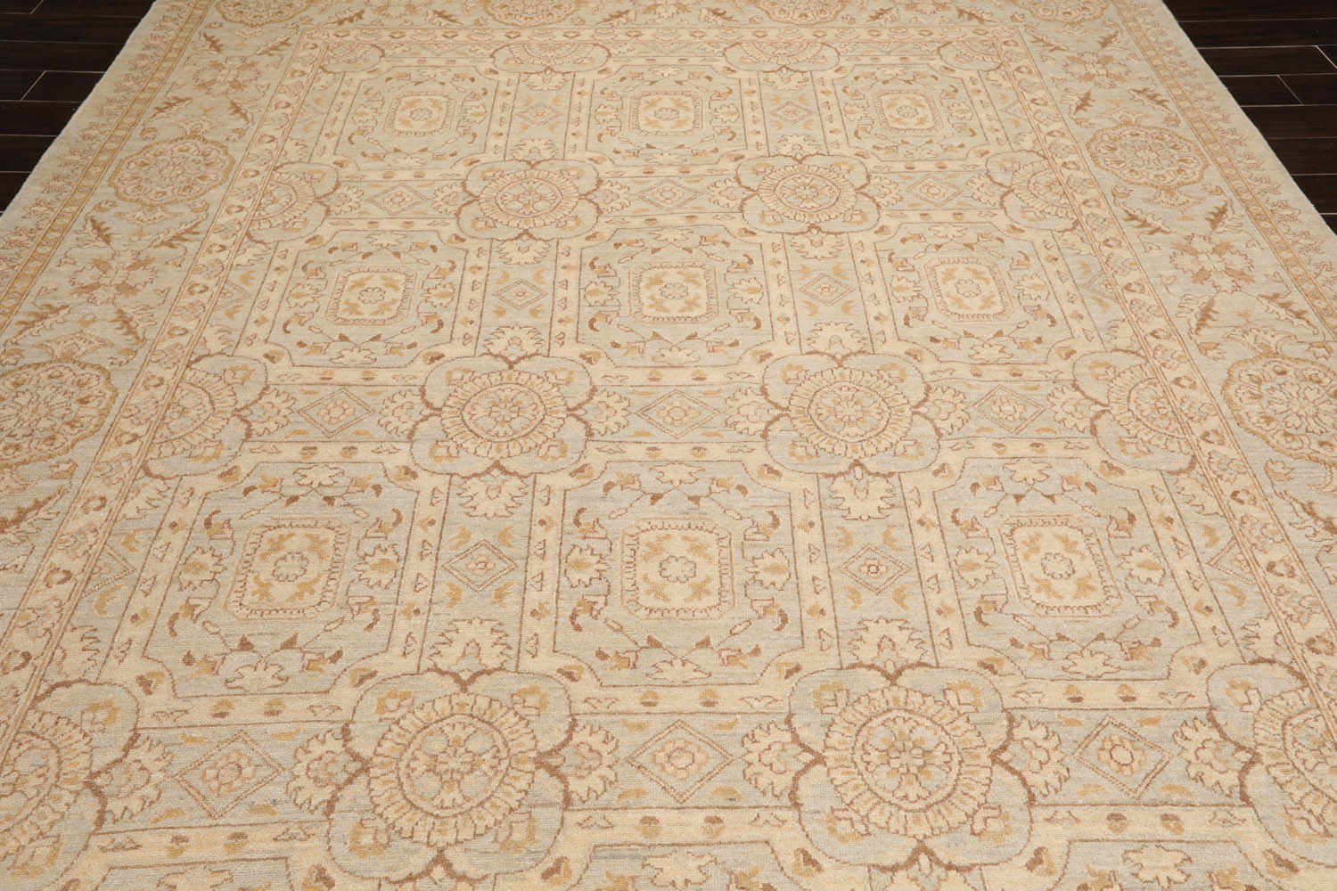 9x12 Gray, Beige, Brown Color Hand Knotted All-Over 100% Wool Traditional-Persian/Oriental Oriental Rug