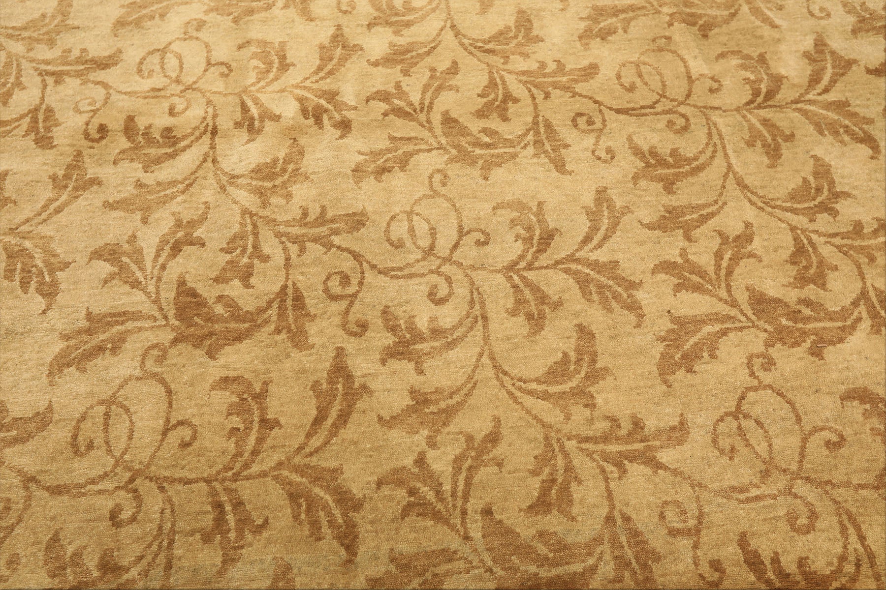 8' Square Tone on Tone Gold, , Color Hand Knotted Tibetan Wool Transitional Oriental Rug