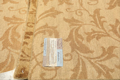 8' Square Tone on Tone Gold, , Color Hand Knotted Tibetan Wool Transitional Oriental Rug
