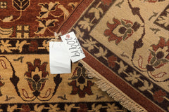 8x10 Rust, Beige, Light Gold Color Hand Knotted Agra Wool Traditional Oriental Rug