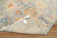 8x10 Blue, Aqua, Gold Color Hand Knotted Oushak Wool Modern & Contemporay Oriental Rug