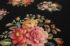 6x9 Black, Ivory, red Color Hand Woven French Aubusson Needlepoint Wool Traditional Oriental Rug