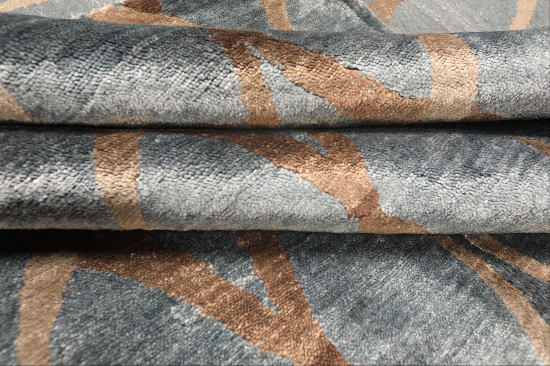 6x9 Slate, Brown, Tan Color Hand Loomed Tibetan Viscose Modern & Contemporay Oriental Rug