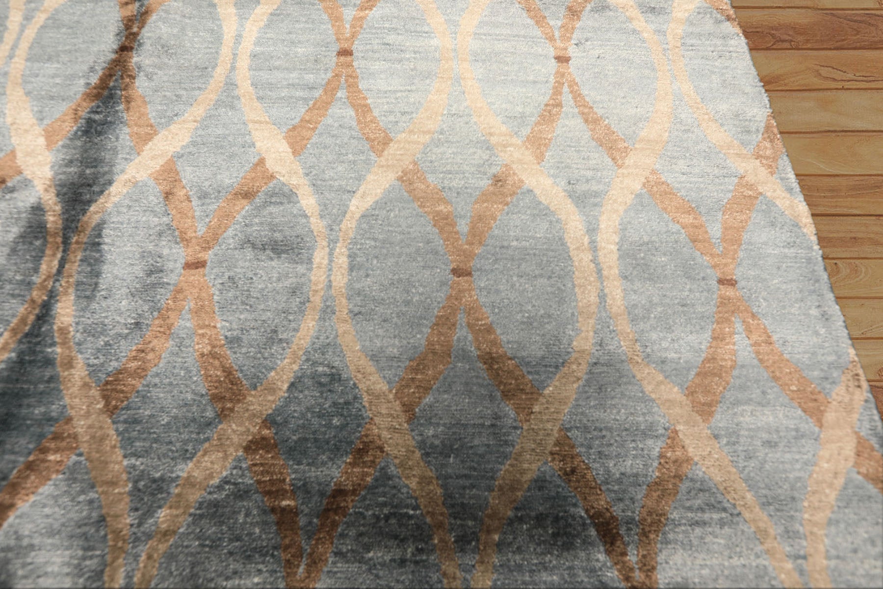 6x9 Slate, Brown, Tan Color Hand Loomed Tibetan Viscose Modern & Contemporay Oriental Rug