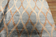 6x9 Slate, Brown, Tan Color Hand Loomed Tibetan Viscose Modern & Contemporay Oriental Rug