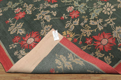 6x9 Celadon, Coral, beige Color Hand Knotted Tibetan Wool Transitional Oriental Rug