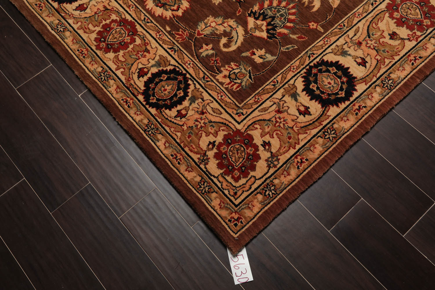 8x10 Brown, Champagne, Black Color Machine Made All-Over 100% Wool Traditional Oriental Rug