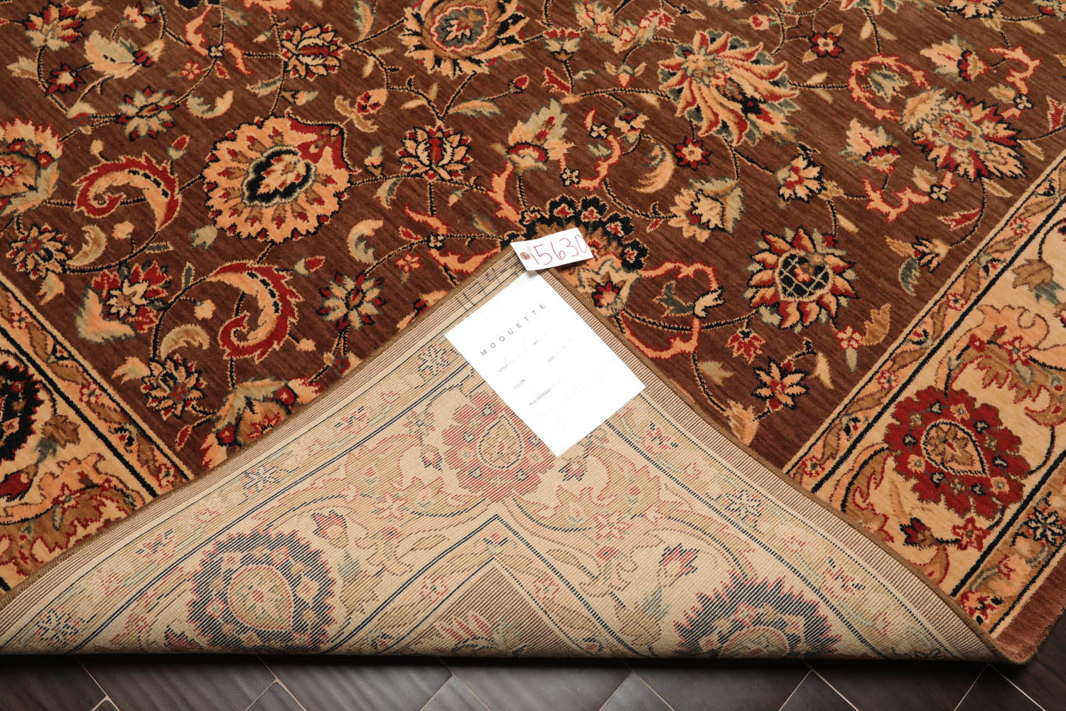 8x10 Brown, Champagne, Black Color Machine Made All-Over 100% Wool Traditional Oriental Rug