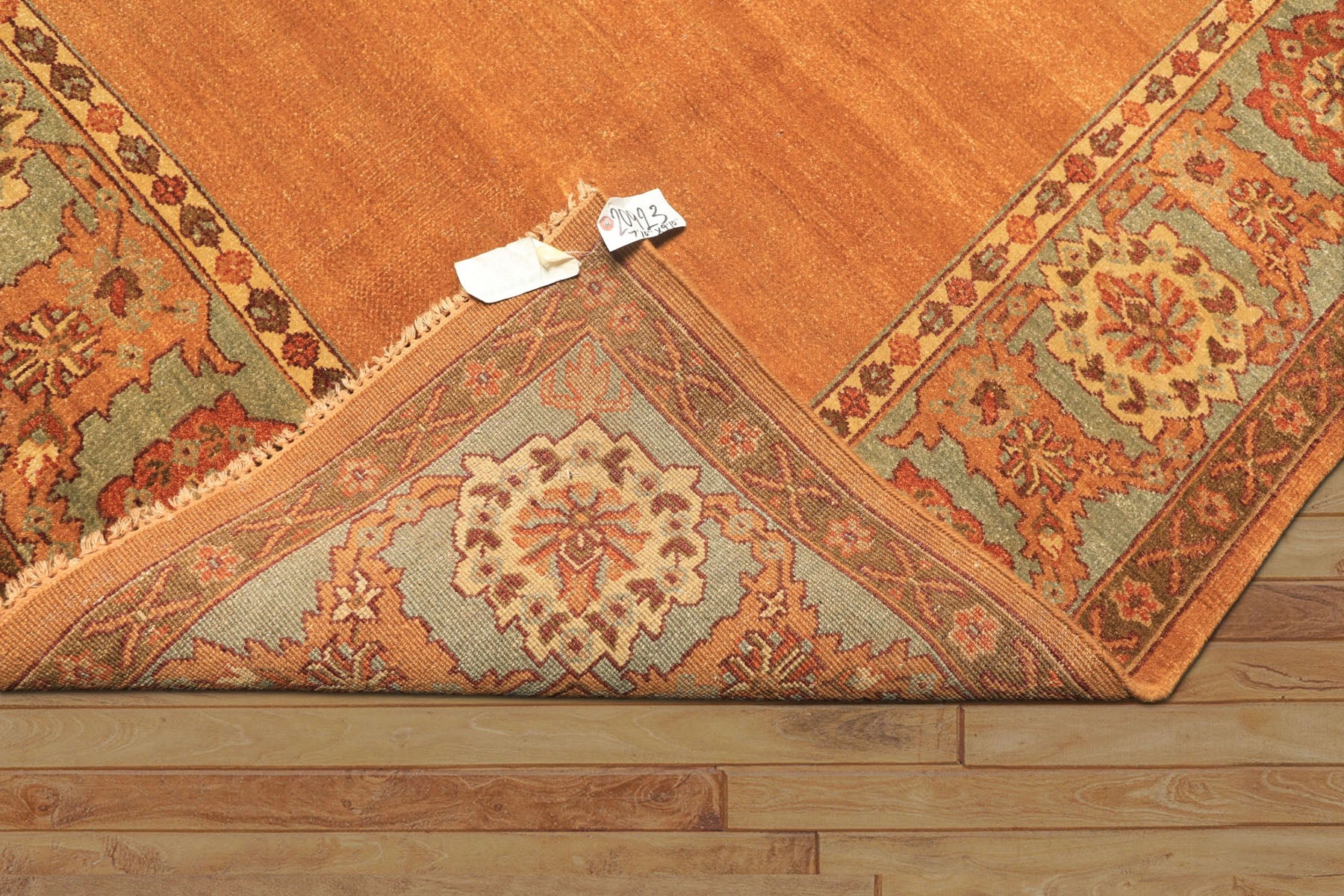 8x10 Caramel, Turquoise, Brown Color Hand Knotted Jaipur Wool Traditional Oriental Rug