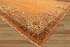 8x10 Caramel, Turquoise, Brown Color Hand Knotted Jaipur Wool Traditional Oriental Rug