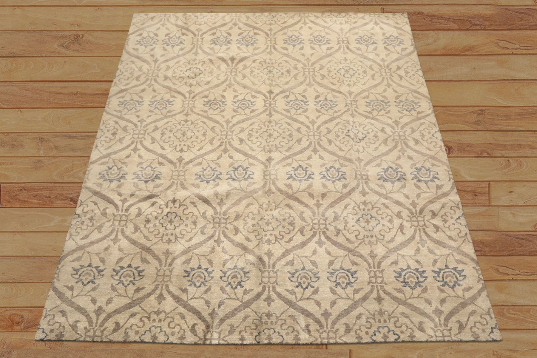8x10 Gray, Taupe, Slate Color Hand Knotted Tibetan Wool Transitional Oriental Rug