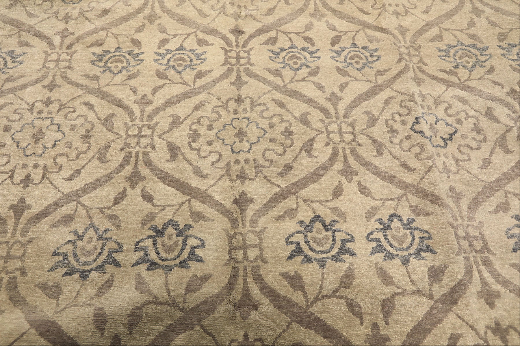 8x10 Gray, Taupe, Slate Color Hand Knotted Tibetan Wool Transitional Oriental Rug