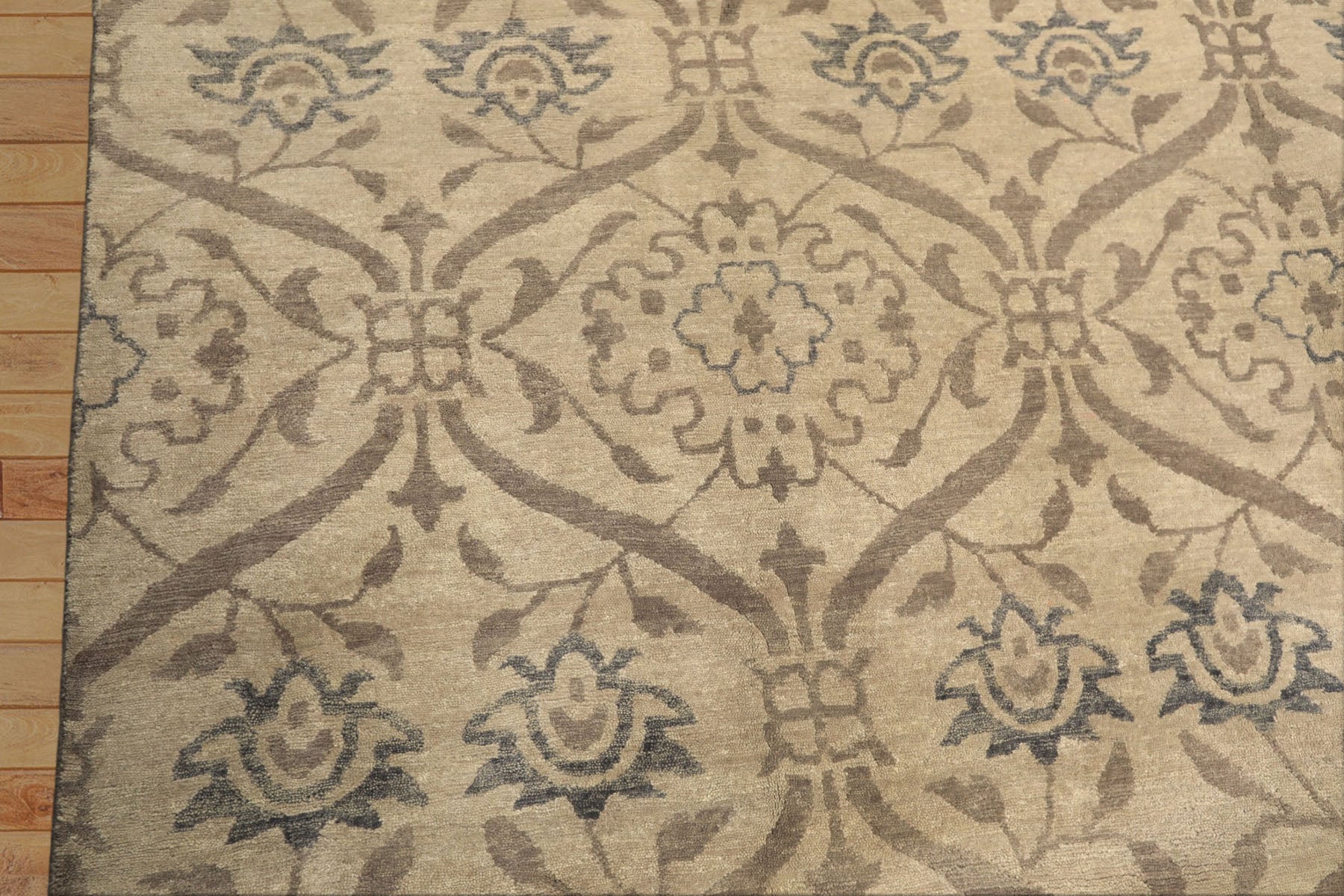 8x10 Gray, Taupe, Slate Color Hand Knotted Tibetan Wool Transitional Oriental Rug