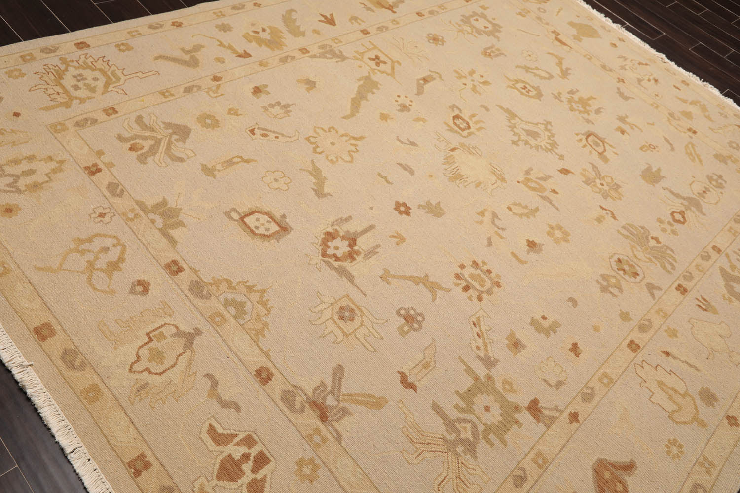 8x10 Moss, Beige, Brown Color Hand Knotted All-Over 100% Wool Traditional Oriental Rug