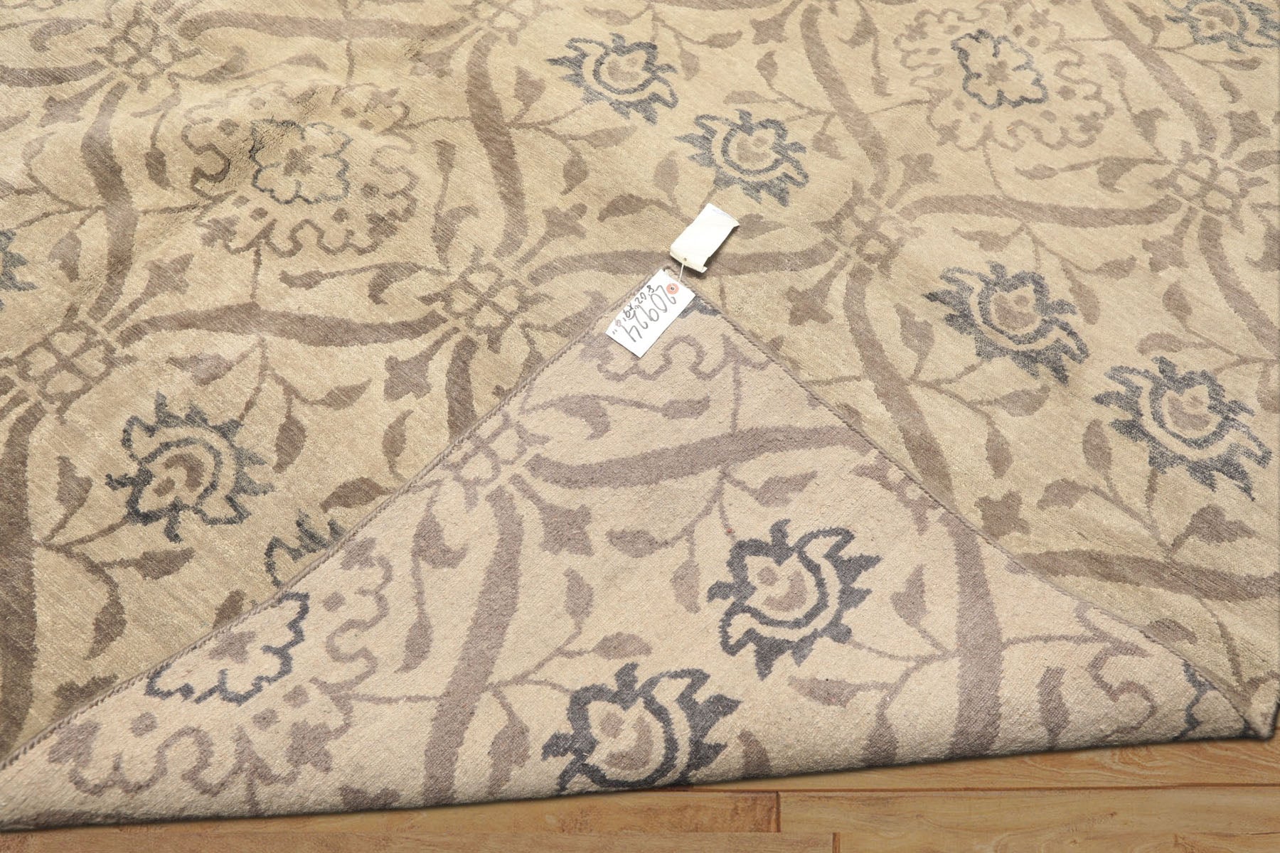 8x10 Gray, Taupe, Slate Color Hand Knotted Tibetan Wool Transitional Oriental Rug