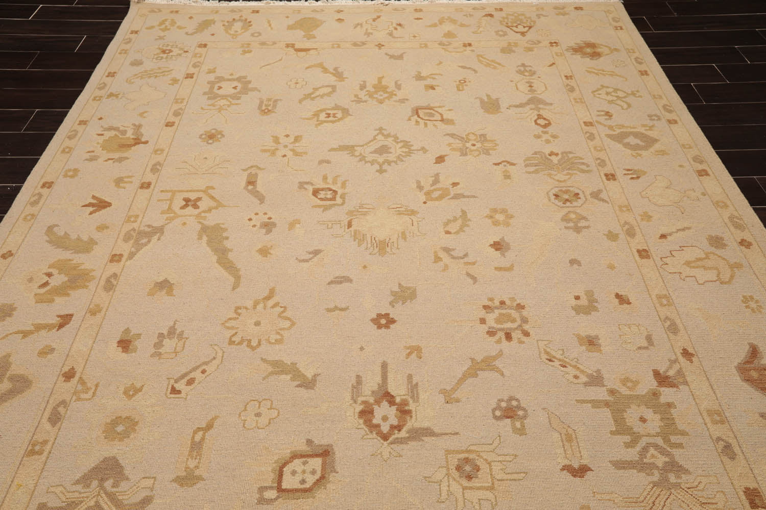8x10 Moss, Beige, Brown Color Hand Knotted All-Over 100% Wool Traditional Oriental Rug