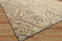 8x10 Gray, Taupe, Slate Color Hand Knotted Tibetan Wool Transitional Oriental Rug