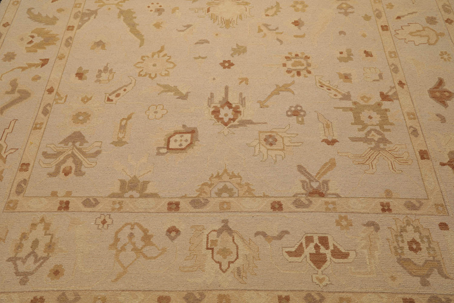 8x10 Moss, Beige, Brown Color Hand Knotted All-Over 100% Wool Traditional Oriental Rug