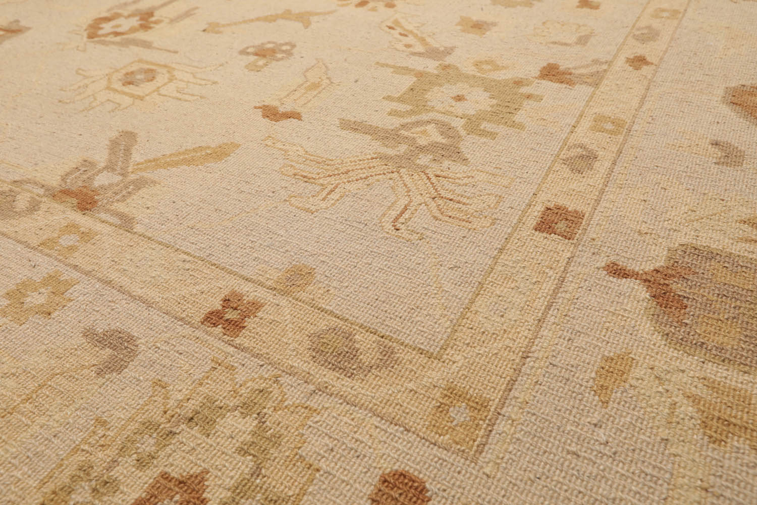 8x10 Moss, Beige, Brown Color Hand Knotted All-Over 100% Wool Traditional Oriental Rug