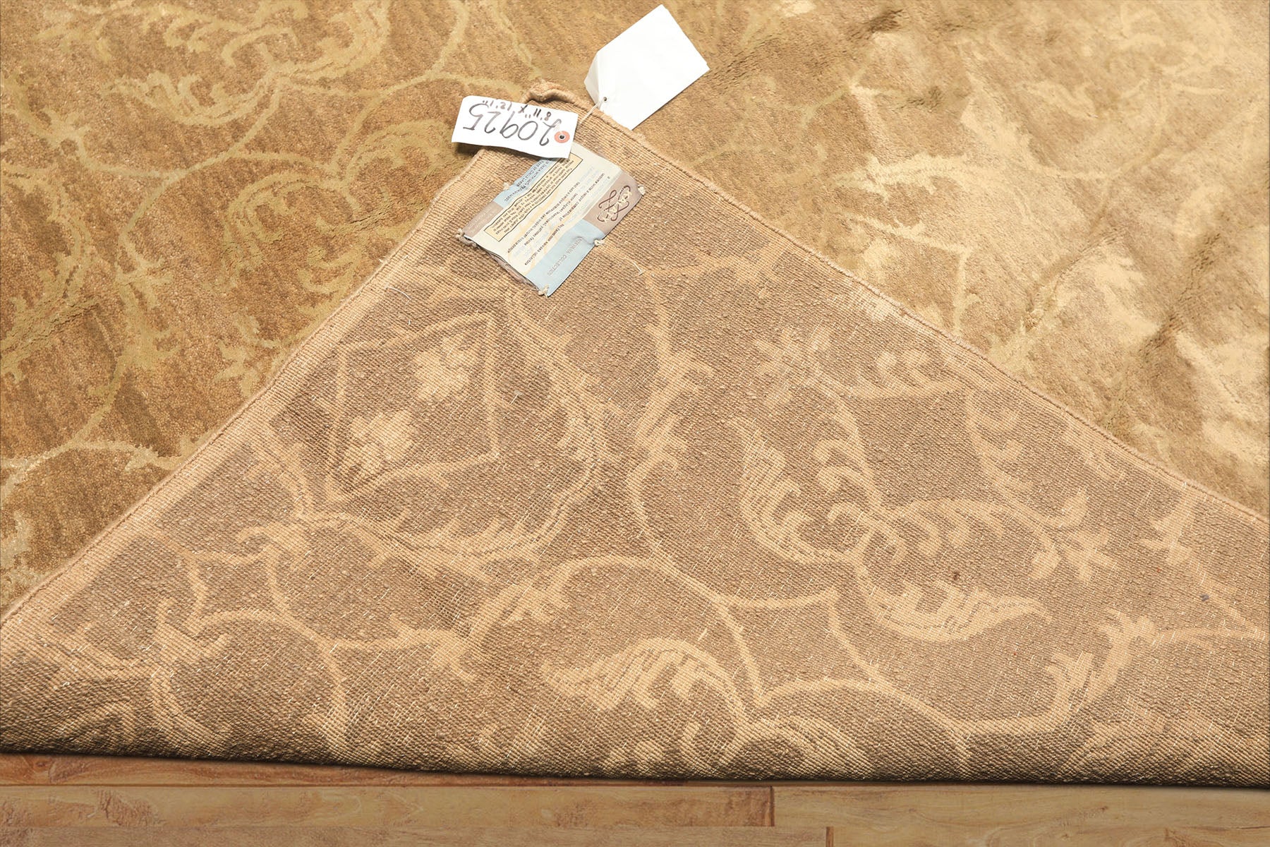 9x12 Moss, Beige, Color Hand Knotted Tibetan Wool & Bamboo Silk Transitional Oriental Rug