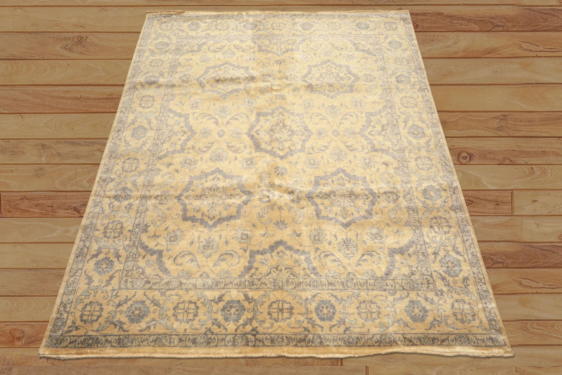 8x10 Moss, Gray, Slate Color Hand Knotted Oushak Wool Transitional Oriental Rug