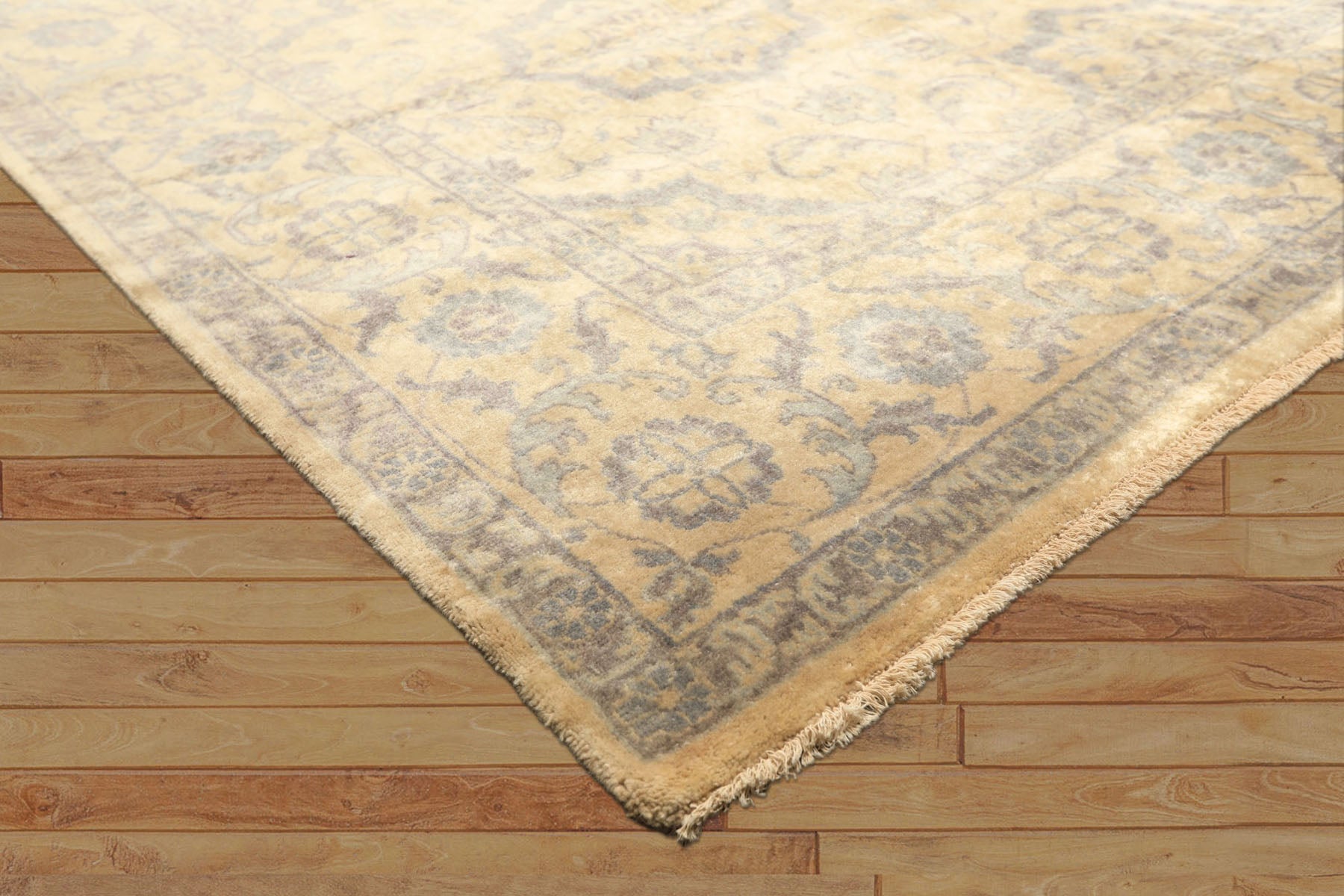 8x10 Moss, Gray, Slate Color Hand Knotted Oushak Wool Transitional Oriental Rug