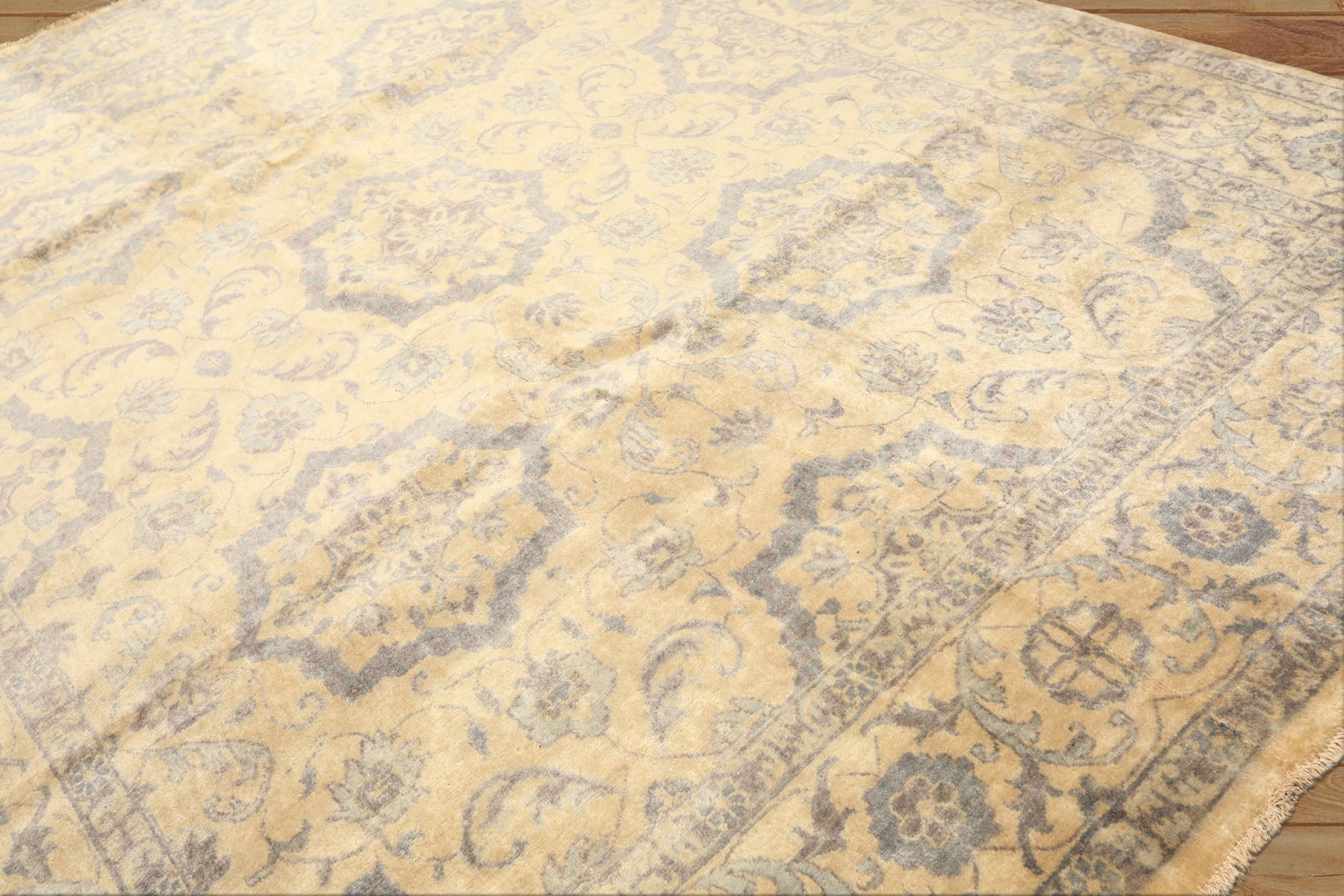 8x10 Moss, Gray, Slate Color Hand Knotted Oushak Wool Transitional Oriental Rug